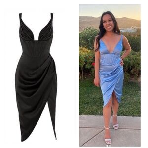 NWT Vanilla Bella- size XL bustier draped midi (house of cb lookalike)